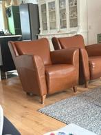 Twee vintage lederen fauteuils, Huis en Inrichting, Fauteuils, Ophalen of Verzenden, Gebruikt, Leer, 75 tot 100 cm