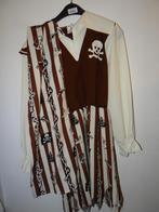 Leuke beige/bruine PIRAAT/PIRATES/ZEEROVER jurk + hoofddoek, Ophalen, Gebruikt, 158 t/m 164, Meisje
