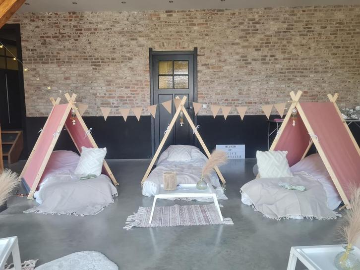 Tipi’s slaapfeestje tentfeestje slaapfeestje, Hobby en Vrije tijd, Feestartikelen | Verhuur, Ophalen
