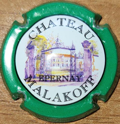 Champagnecapsule CHATEAU MALAKOFF groen & zwart nr.07a, Verzamelen, Wijnen, Nieuw, Champagne, Frankrijk, Ophalen of Verzenden