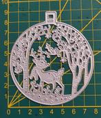 Snijmal kerstbal met landschap / hert, Hobby en Vrije tijd, Kaarten | Zelf maken, Ophalen of Verzenden, Zo goed als nieuw, Overige thema's