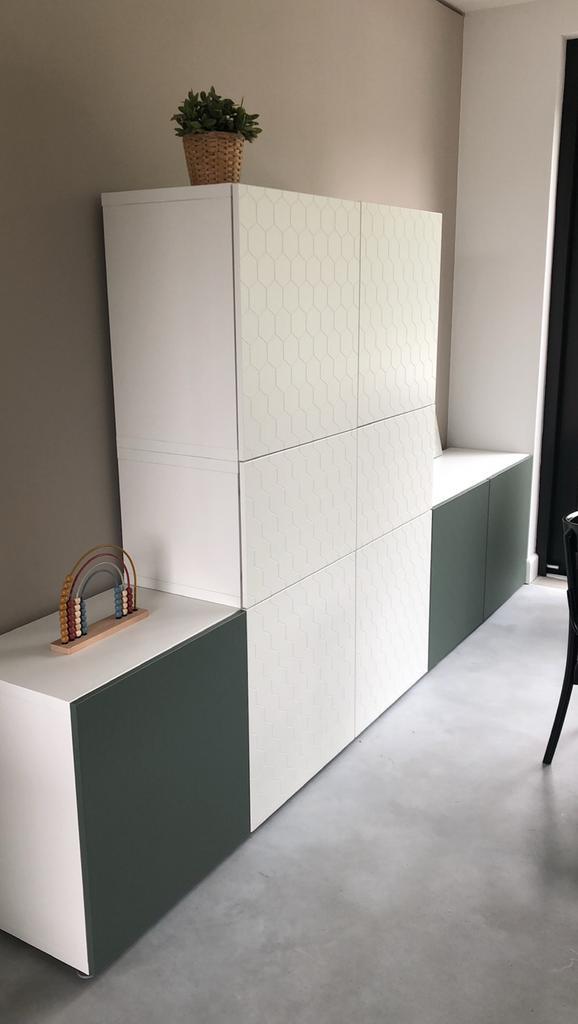 IKEA besta deuren, wit en groen, Huis en Inrichting, Kasten | Wandmeubels, Gebruikt, Minder dan 100 cm, Minder dan 150 cm, 25 tot 50 cm