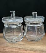 Vintage Kristallen Potjes met Deksel - Set van 2, Antiek en Kunst, Antiek | Glas en Kristal, Ophalen of Verzenden
