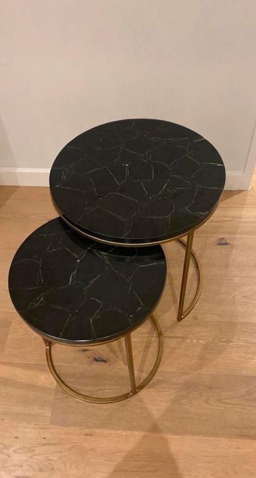 Bijzettafels, Huis en Inrichting, Tafels | Bijzettafels, Zo goed als nieuw, Rond, Minder dan 55 cm, Hout, Ophalen of Verzenden