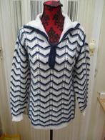 Zelfgebreide trui, maat 38/40, wit/blauw, Ophalen of Verzenden, Zo goed als nieuw, Maat 38/40 (M), Wit