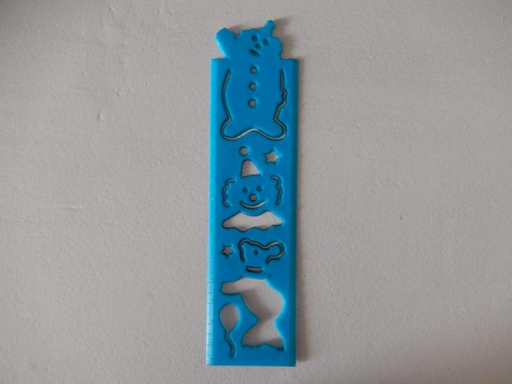 * Blauwe teken sjabloon liniaal clown / circus *, Hobby en Vrije tijd, Knutselen, Gebruikt, Gereedschap of Toebehoren, Ophalen of Verzenden