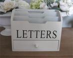 Wit houten brievenbakje met laadje voor pennen e.d., Ophalen of Verzenden