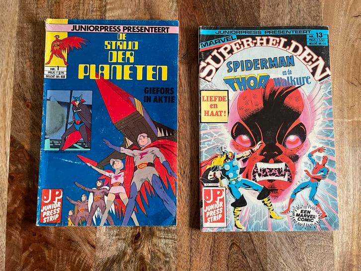 Junior Press Strips: Marvel Thor & Strijd der Planeten, Boeken, Stripboeken, Gelezen, Meerdere stripboeken, Ophalen of Verzenden