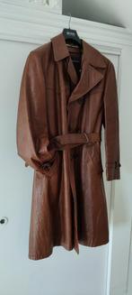 Vintage lange leren heren trench Coat!!, Zo goed als nieuw, Maat 46/48 (XL) of groter, Zwart, Ophalen