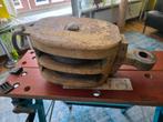 Houten dubbelschijfs scheepskatrol, Ophalen of Verzenden, Gebruikt, Motorboot of Zeilboot