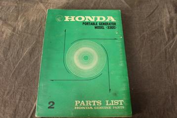 Honda E800 1971 portable generator parts list beschikbaar voor biedingen