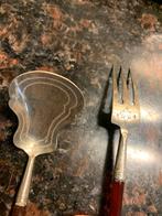 Zilveren zuur vork en schepwerk met Cornalijn Handvat, Ophalen of Verzenden