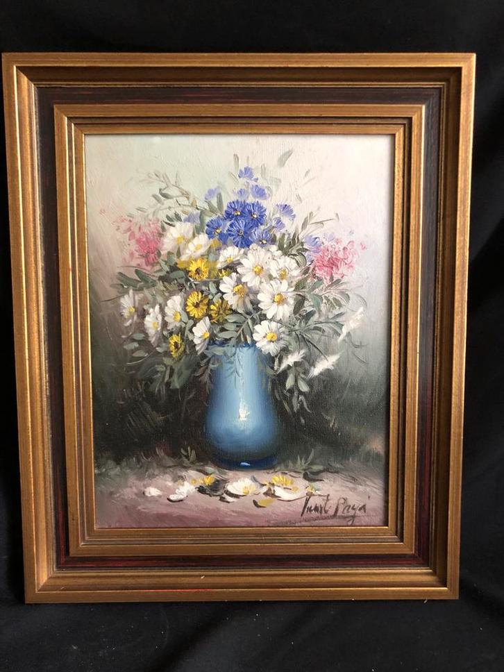 Vincent Paya - Olieverf op doek - Bloemen, Antiek en Kunst, Kunst | Schilderijen | Klassiek, Ophalen of Verzenden