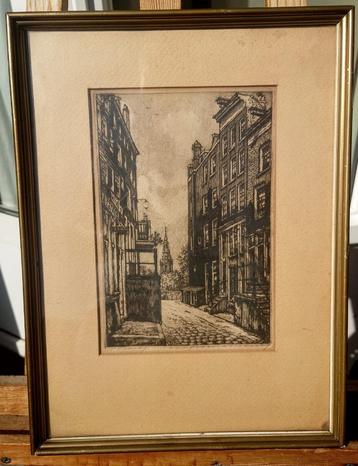 Cornelis Brandenburg (1884-1954) Paardestraat Amsterdam ets beschikbaar voor biedingen