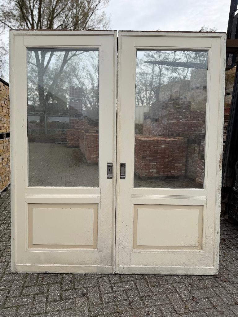 Set schuif / en-suite deuren met glas 223x194cm., Ophalen of Verzenden