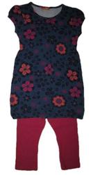 Super leuk Hema donker blauw-roze bloemen setje maat 122., Zo goed als nieuw, Setje, Hema, Verzenden