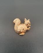 Vintage eekhoorn broche Grossé, Sieraden, Tassen en Uiterlijk, Broches, Ophalen of Verzenden, Gebruikt, Goud, Overige materialen