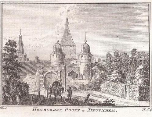 Doetinchem Homberger Poort te Deutichem ca. 1750, Antiek en Kunst, Kunst | Etsen en Gravures, Ophalen of Verzenden