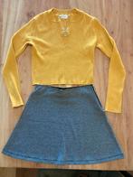 Leuk setje met okergeel truitje en rokje met ritssluiting, Meisje, H&M, Ophalen of Verzenden, Zo goed als nieuw