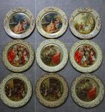 9 Lutti Belgie wandborden van blik- oude meesters, Ophalen of Verzenden