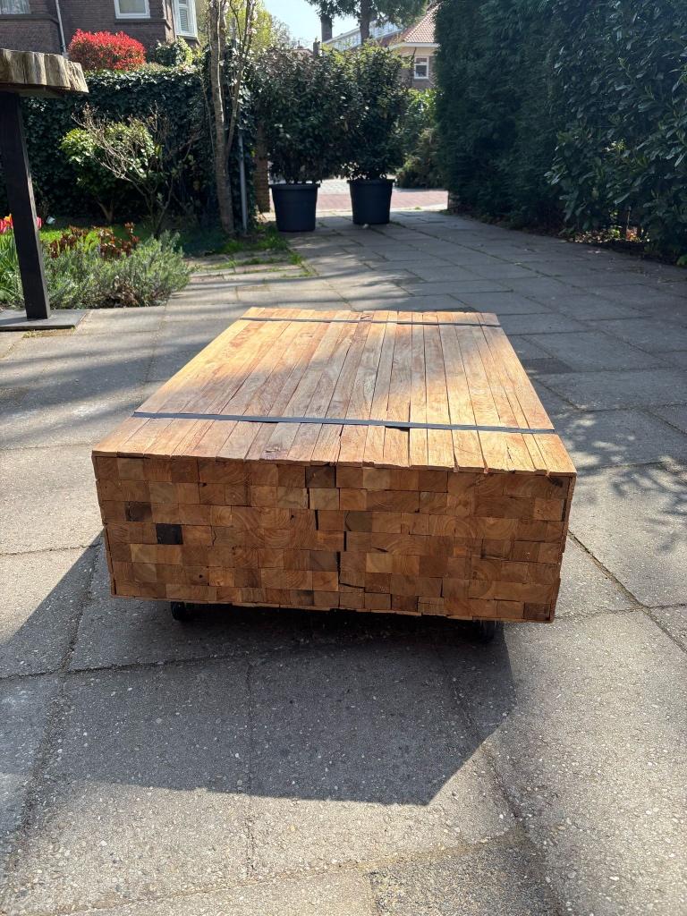 Houten Salontafel, Ophalen, Gebruikt, 100 tot 150 cm, 50 tot 100 cm