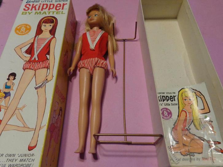 Barbie vintage Skipper in doos blond, Verzamelen, Poppen, Zo goed als nieuw, Pop, Ophalen of Verzenden