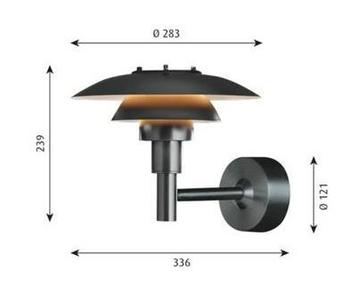 Louis Poulsen PH 3-2½ OUTDOOR WALL LAMP zwart black beschikbaar voor biedingen