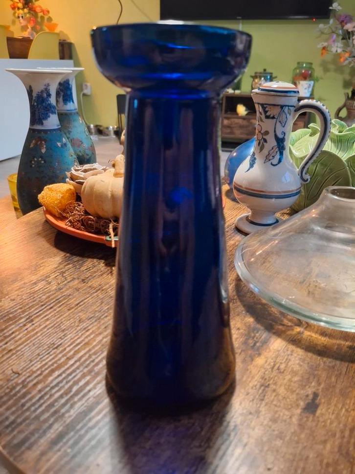 Vintage Kobaltblauwe Hyacintvaas, Antiek en Kunst, Antiek | Keramiek en Aardewerk, Ophalen of Verzenden