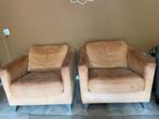 2 Machalke Fauteuils van Nubuck Leer, Huis en Inrichting, Ophalen, Gebruikt, Leer, 75 tot 100 cm