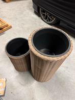 Vachetti Set van 2 rotan plantenpotten, Kunststof, Rond, Binnen, Ophalen of Verzenden