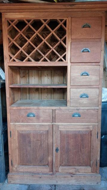 Buffet kast buffetkast bar wijnkast teak onbehandeld  beschikbaar voor biedingen
