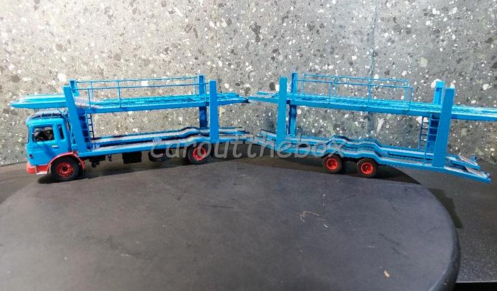 MAN auto transporter blauw 1:43 Ixo V1218, Hobby en Vrije tijd, Modelauto's | 1:43, Nieuw, Bus of Vrachtwagen, Overige merken