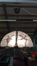 #Vintage #Hanglamp met Bloemmotief, Ophalen, Gebruikt, Glas, Minder dan 50 cm