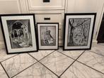 Set van 3 Ingelijste Tekeningen naar M.C Escher, Ophalen of Verzenden