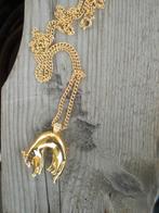 vintage ketting met hanger / broche Panter (naar Cartier), Overige materialen, Ophalen of Verzenden, Zo goed als nieuw, Met edelsteen