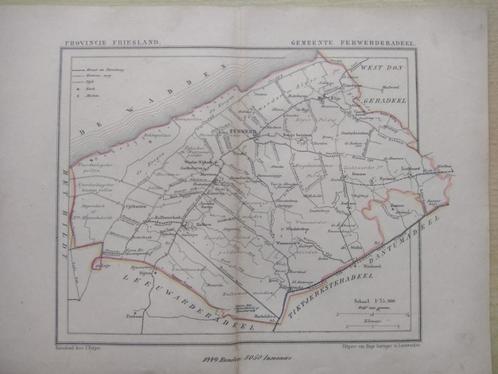 11 Ferwerderadeel Litho Kuyper 1867, Antiek en Kunst, Kunst | Litho's en Zeefdrukken, Ophalen of Verzenden