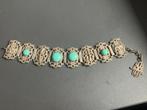 Hamsa armbandje zilver turquoise, Ophalen of Verzenden, Gebruikt, Zilver