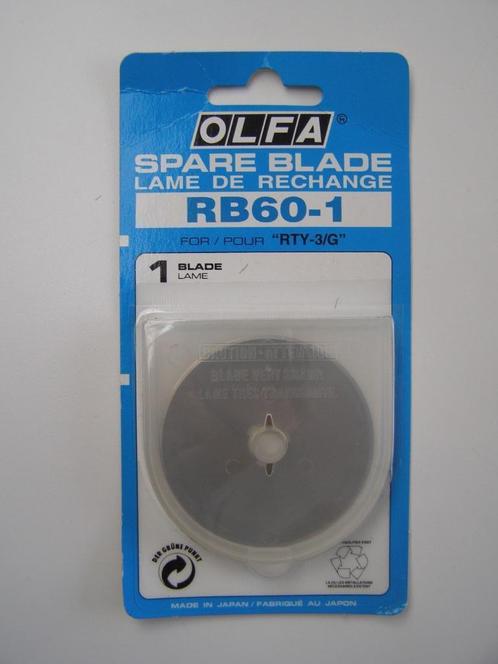 Olfa spare blade RB 60-1 voor rotary cutter RTY-3/G, Hobby en Vrije tijd, Borduren en Borduurmachines, Nieuw, Onderdeel of Toebehoren