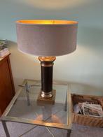 messing bijzet tafels glas 2 stuks, Overige materialen, Vierkant, 55 tot 75 cm, Zo goed als nieuw