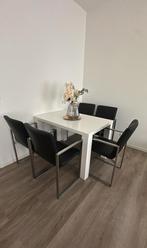 Eetkamerstoelen, Ophalen of Verzenden, Zo goed als nieuw, Zwart, Leer