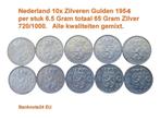 Nederland 10x 1 Gulden 1954 div. Kwaliteiten 65 Gram Zilver, Postzegels en Munten, Munten | Nederland, 1 gulden, Koningin Juliana