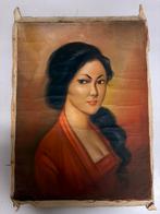 Schilderij portret Balinese schoone, Antiek en Kunst, Ophalen of Verzenden