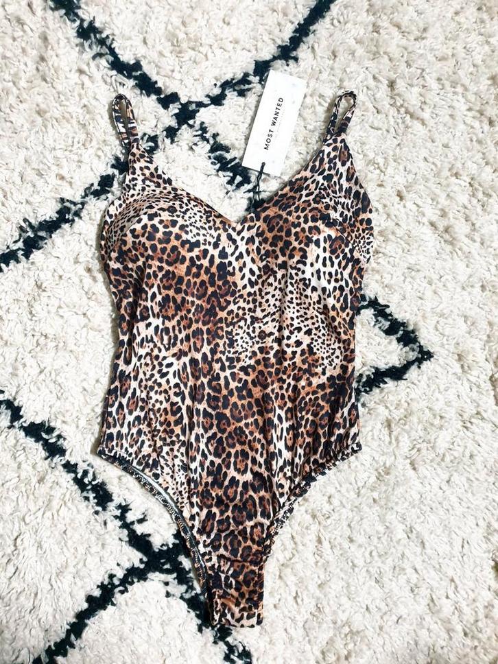 NIEUW Most Wanted badpak panter of body maat XS/S, Kleding | Dames, Badmode en Zwemkleding, Nieuw, Badpak, Bruin, Ophalen of Verzenden