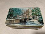 Vintage blikken doos Amsterdamse gracht - De bruinkoek -, Verzamelen, Blikken, Ophalen of Verzenden, Zo goed als nieuw, Koek(jes)