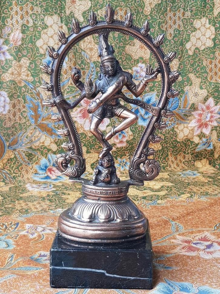Prachtig antiek brons beeld uit India van Shiva 27,4 cm., Antiek en Kunst, Kunst | Niet-Westerse kunst, Ophalen of Verzenden