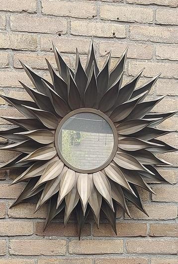 Handgemaakte Messing Spiegel - Zonnebloem Design beschikbaar voor biedingen