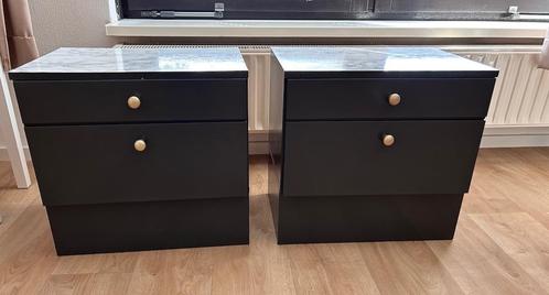 Leuke gerestylede nachtkastjes, Huis en Inrichting, Slaapkamer | Nachtkastjes, Gebruikt, Minder dan 55 cm, Minder dan 45 cm, Hout