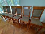 6 vintage, retro, klassiek beklede eethoekstoelen, Huis en Inrichting, Stoelen, Ophalen, Gebruikt, Bruin, Vintage / retro / klassiek