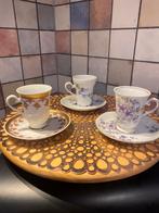 Tirschenreuth,Bavaria,3 antieke kop en schotel,hoog 6.5 cm, Ophalen of Verzenden