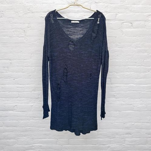 Zara Trui Maat S Donker Grijs Gebreid Ripped Knit, Kleding | Dames, Truien en Vesten, Zo goed als nieuw, Maat 36 (S), Grijs, Verzenden